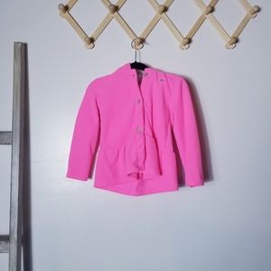 CARTERS GIRL BUTTON DOWN FLEECE HOODIE PINK WITH SILVER HEART 4T